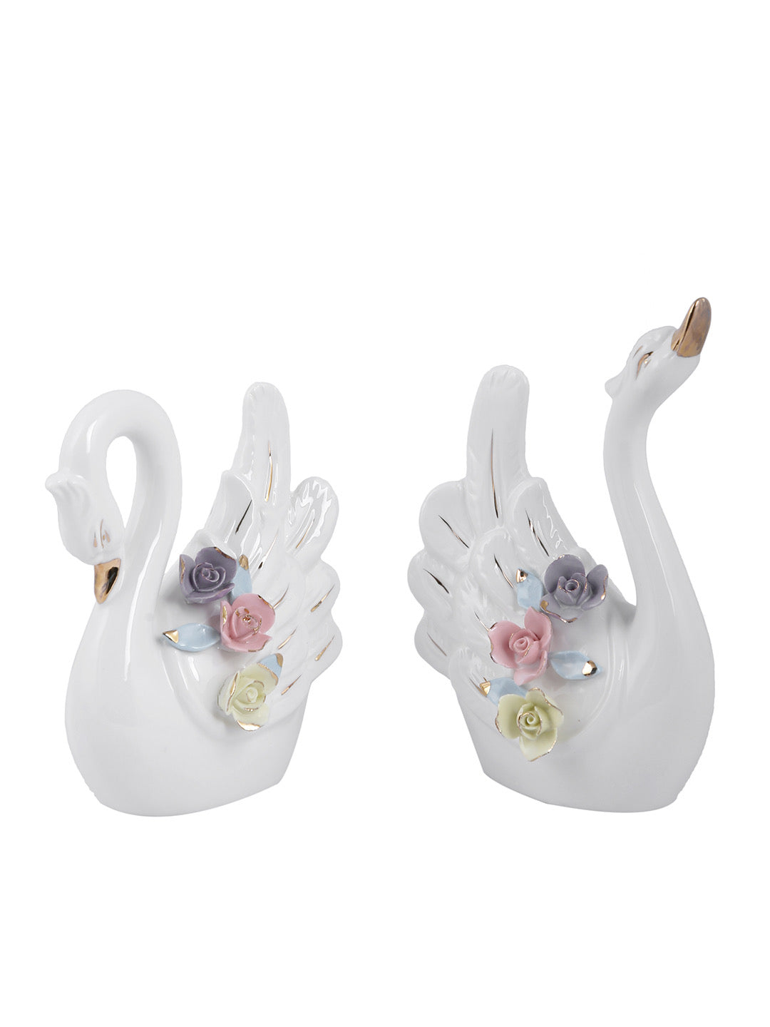 Pair of Swan Ceramic Showpiece - Default Title (SHOWC22215)
