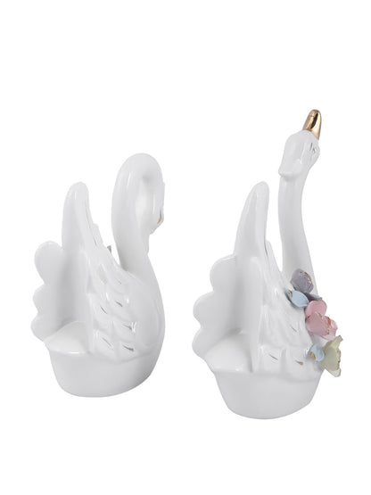 Pair of Swan Ceramic Showpiece - Default Title (SHOWC22215)