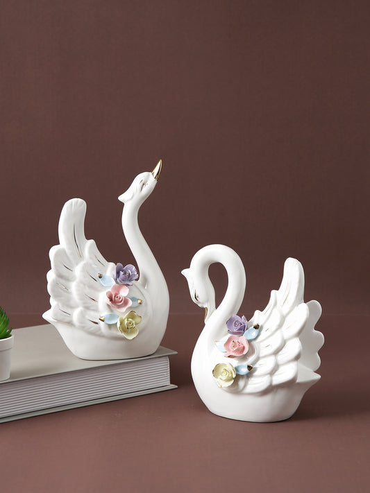 Pair of Swan Ceramic Showpiece - Default Title (SHOWC22215)