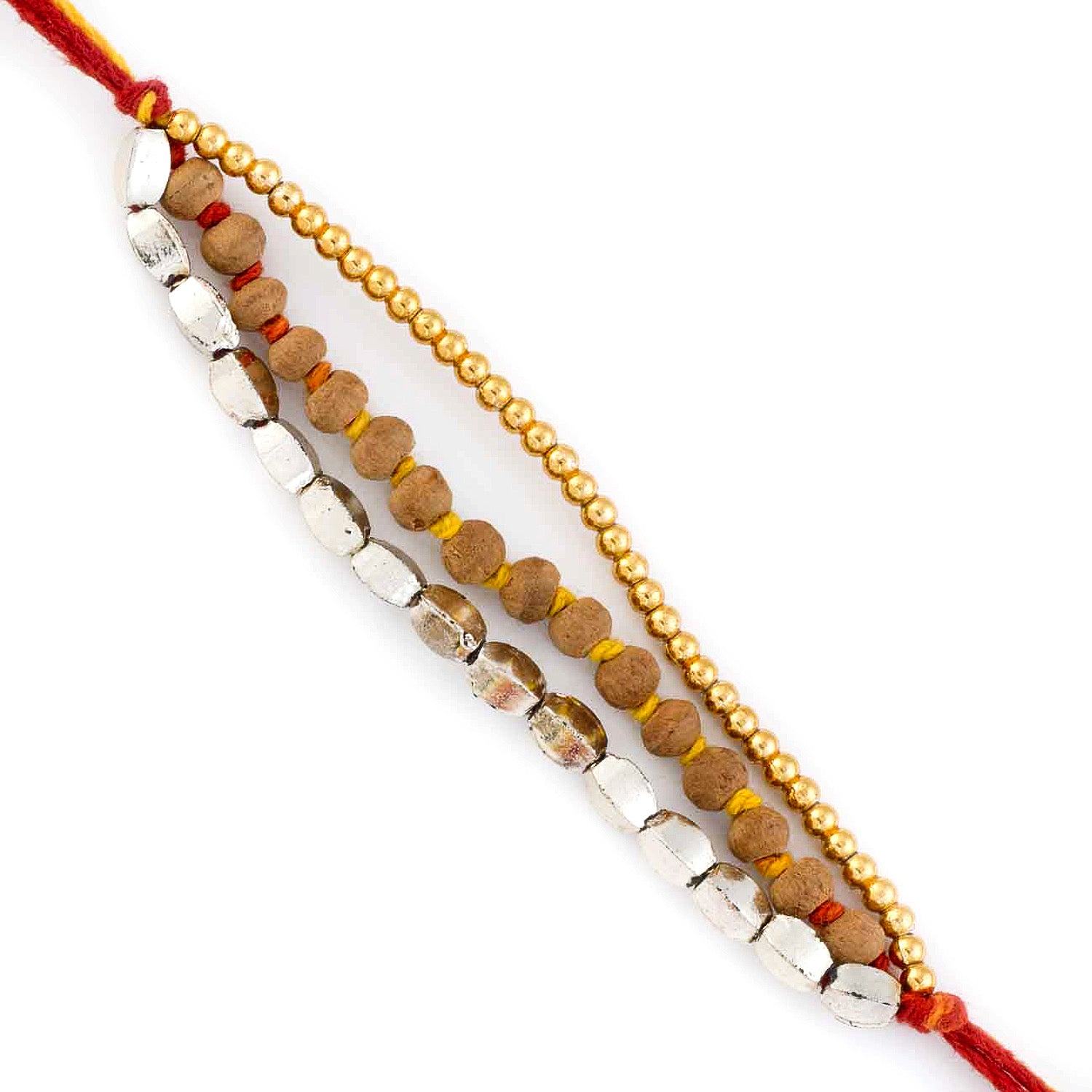 Aapno Rajasthan Elegant & Smart Golden Beads & Sandalwood Rakhi - Default Title (SW17669)