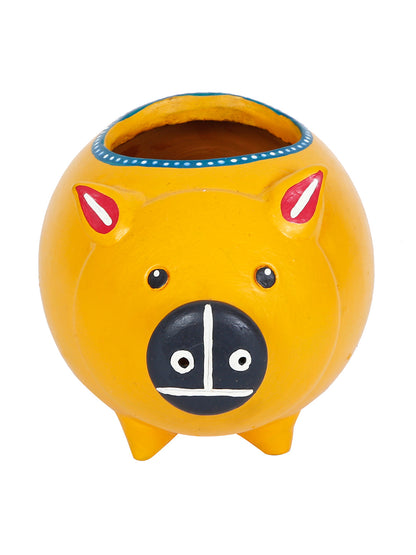 Yellow Pig Terracotta Planter - Default Title (TCCH2102)