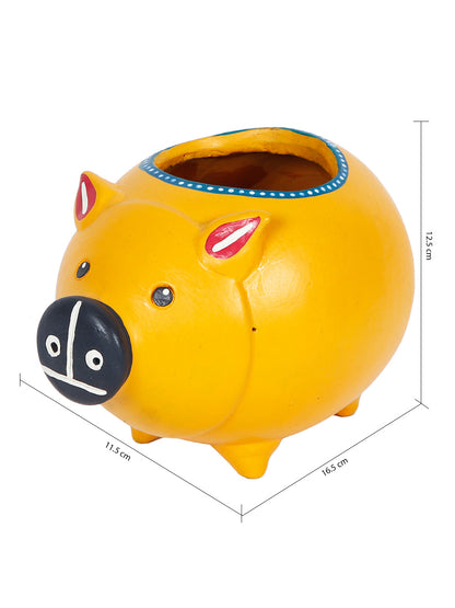 Yellow Pig Terracotta Planter - Default Title (TCCH2102)