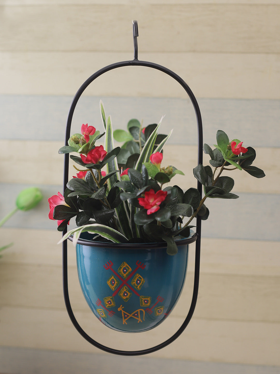 Oval shape Teal Hanging Planter - Default Title (TCCH2109)