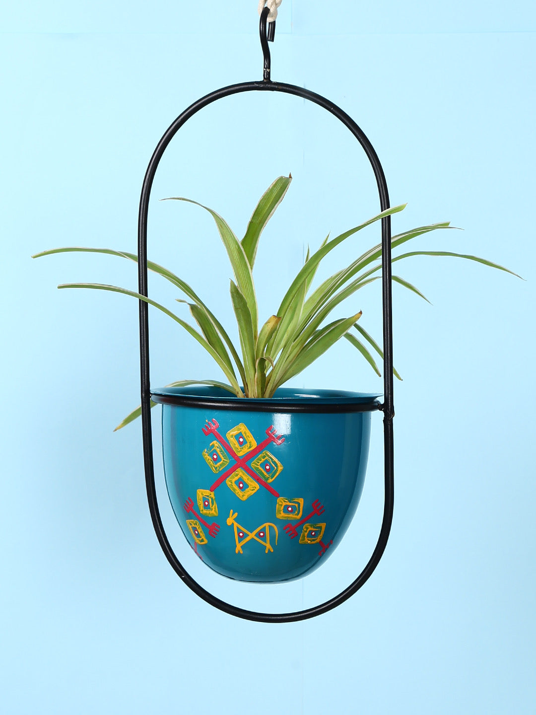 Oval shape Teal Hanging Planter - Default Title (TCCH2109)