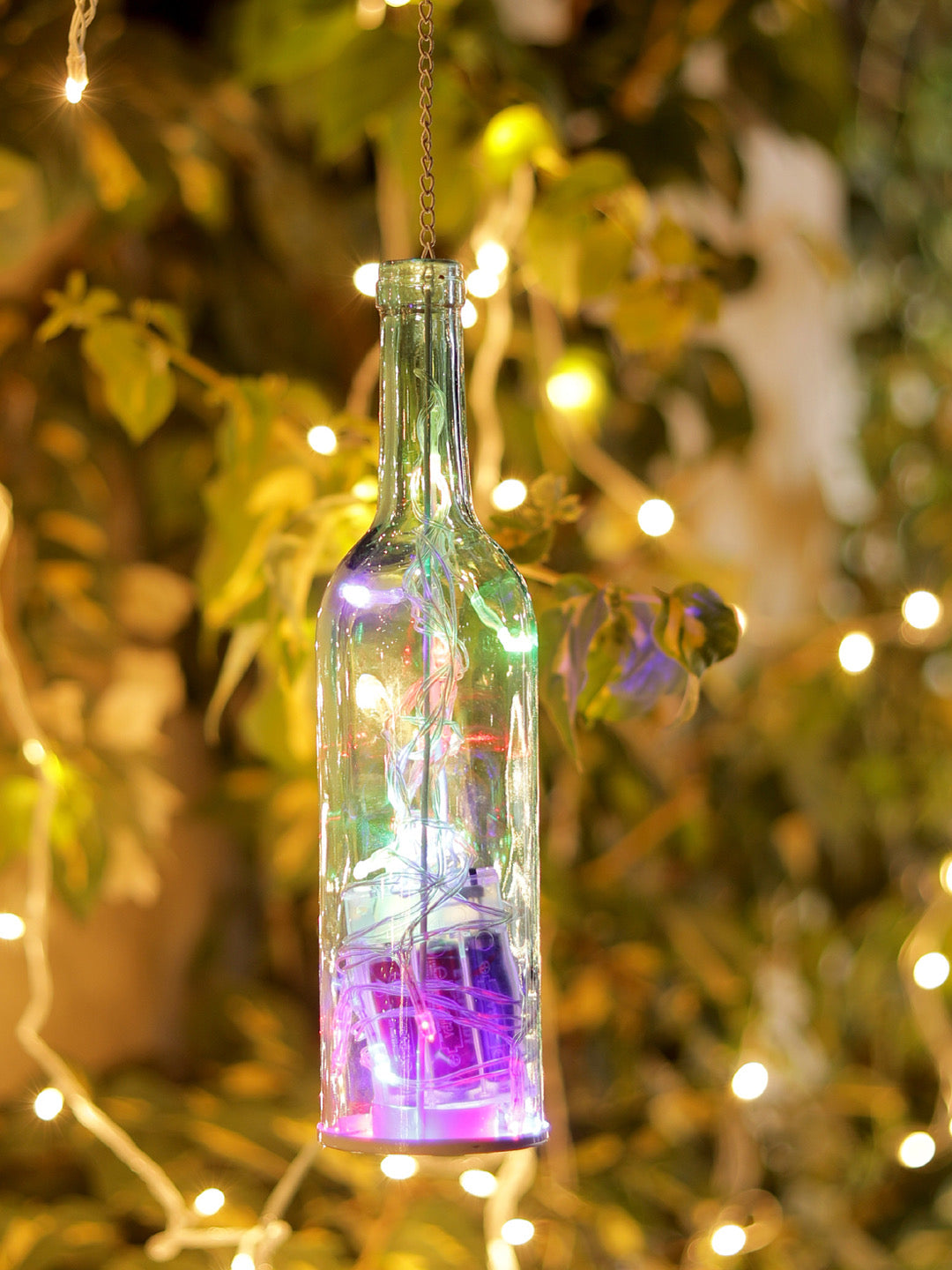 Transparent Bottle Style Hanging Tealight Holder - Default Title (TLT1515BL)