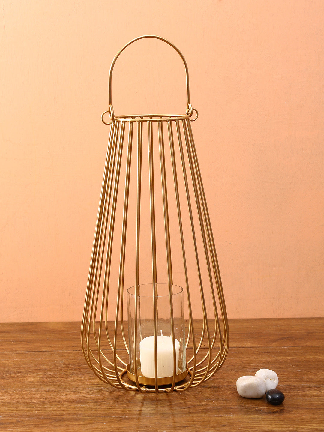 Golden Lantern Shape Tealight Holder - Default Title (TLTM2001GO)