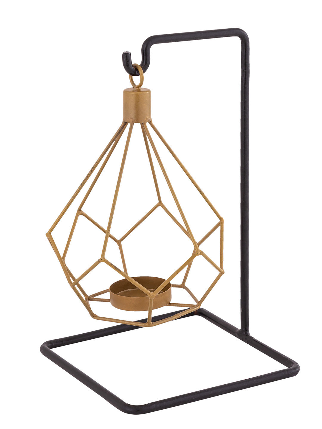 Black and Gold Handcrafted Hanging Tea Light Holder - Default Title (TLTM2005)