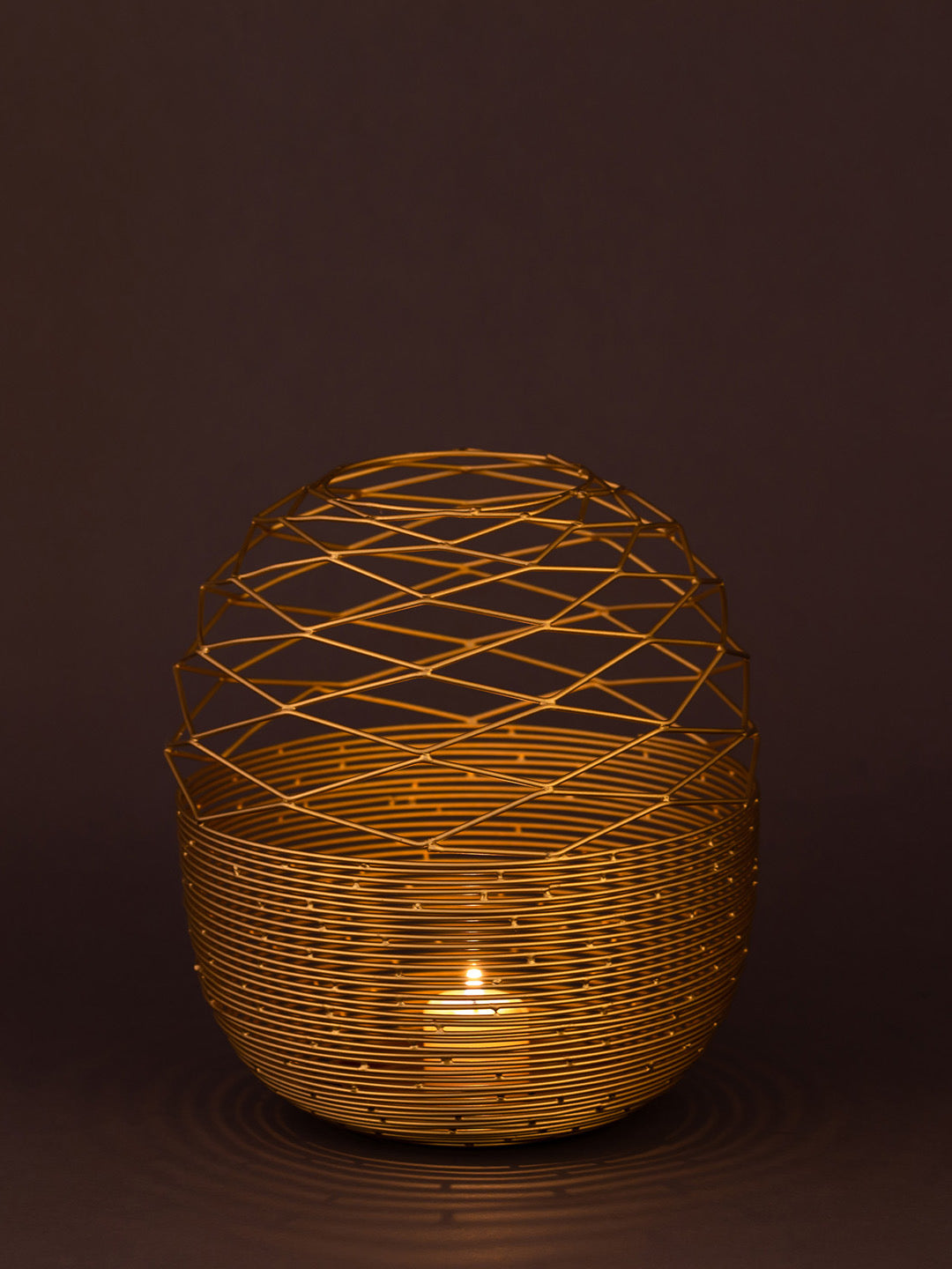 Handcrafted Golden Iron Wire Tea Light Holder - Default Title (TLTM2012)