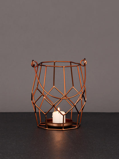 Rose Gold Iron Wire Candle Holder