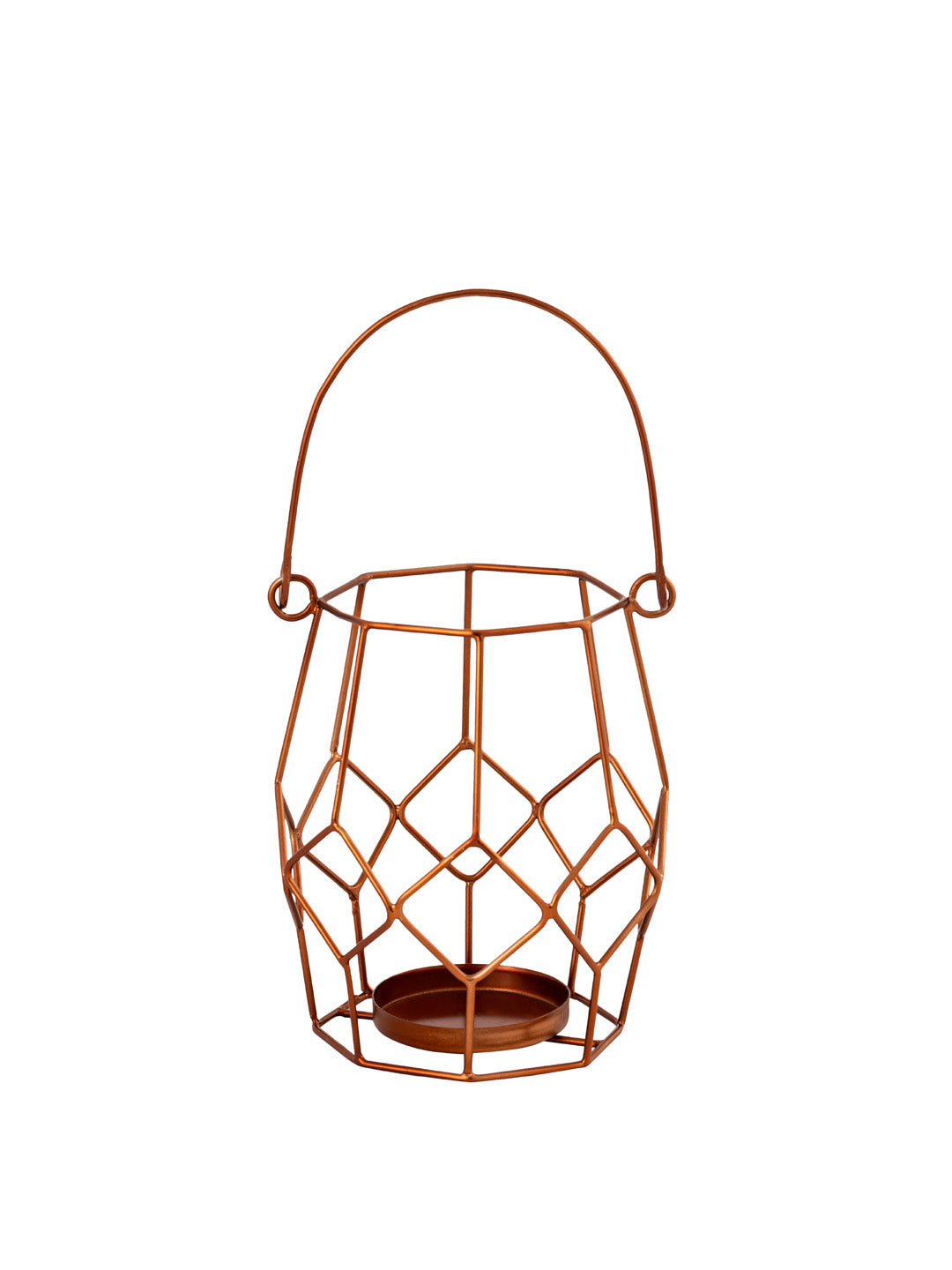 Rose Gold Iron Wire Candle Holder