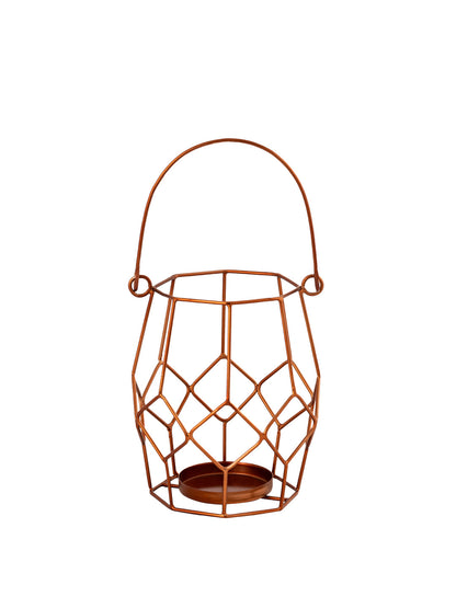 Rose Gold Iron Wire Candle Holder