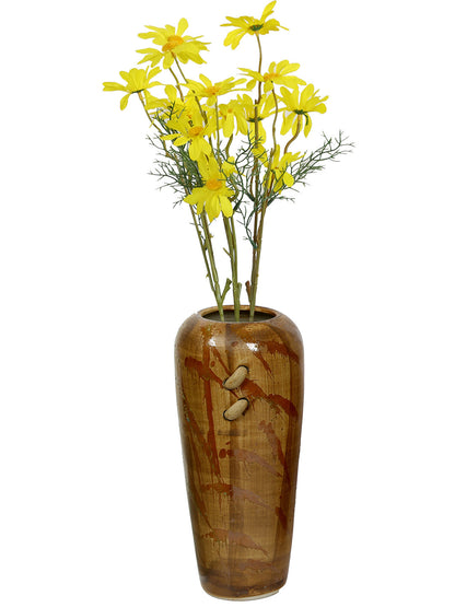 Brown Ceramic Flower Vase - Default Title (VAS18140A)