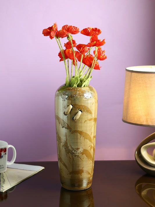 Brown Ceramic Flower Vase - Default Title (VAS18140A)