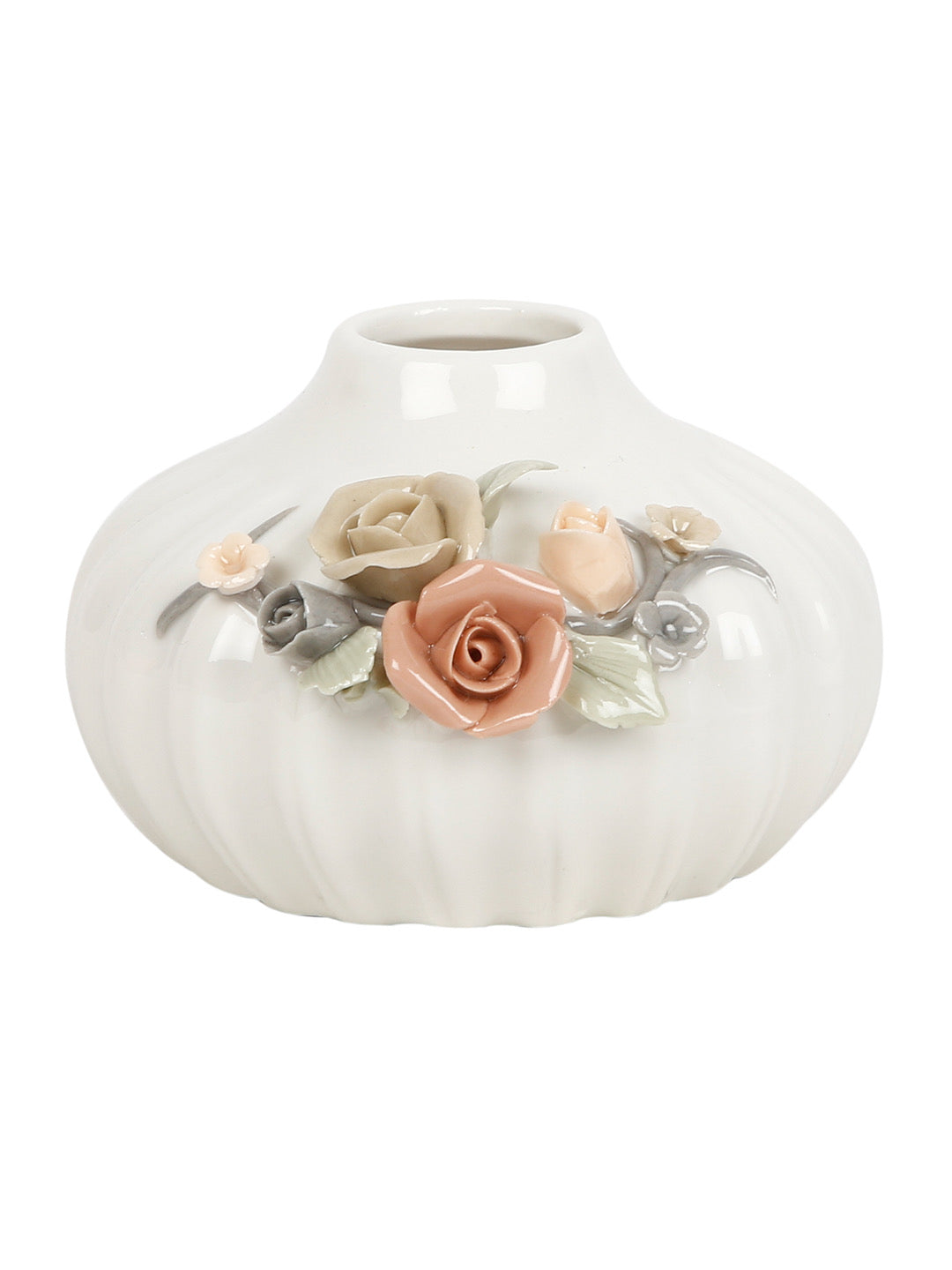 Ceramic White Flower Bud Vase - Default Title (VAS18199C)