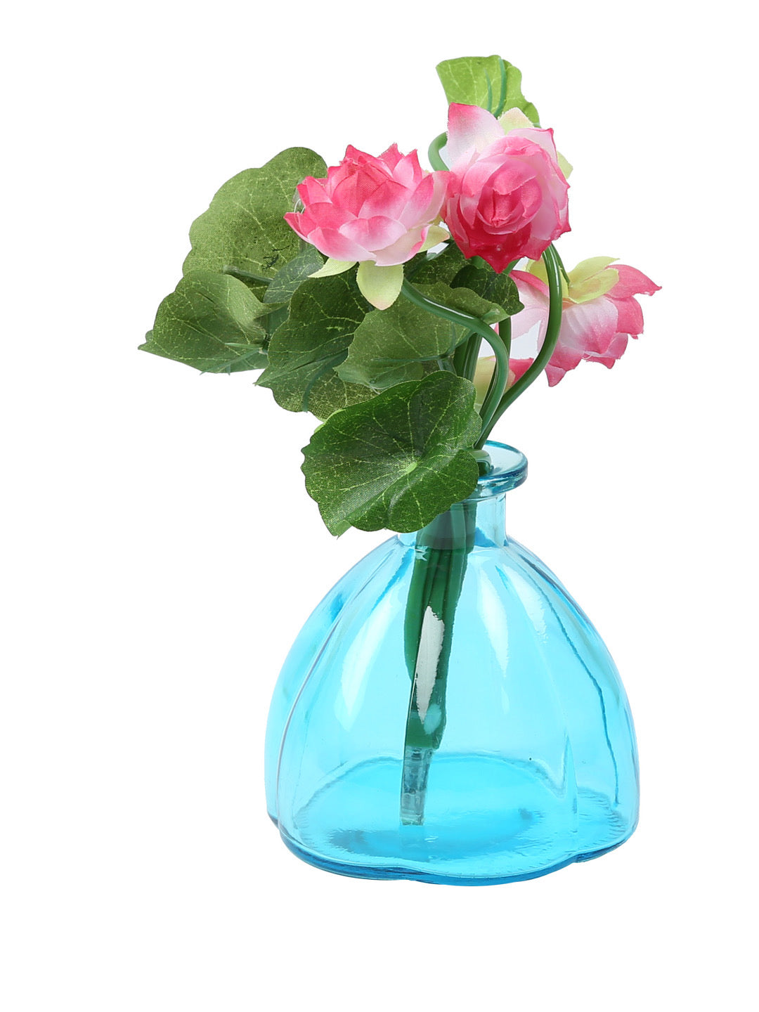 Oval Jar styled Tranparent Blue Vase - Default Title (VAS18241BLU)