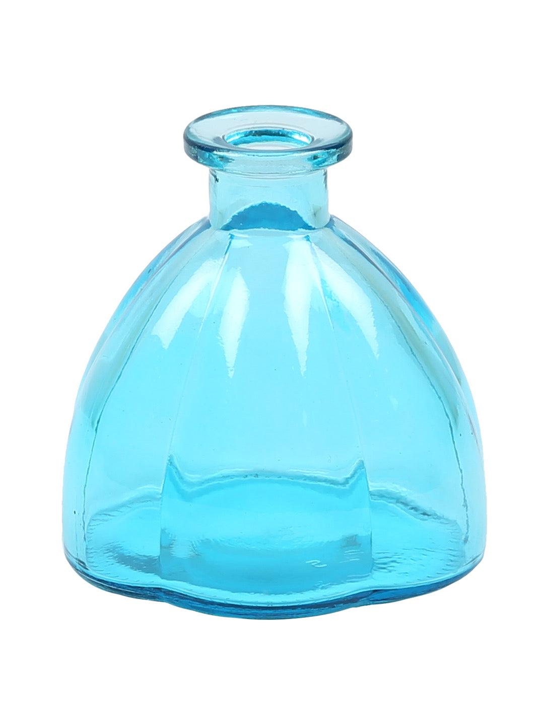 Oval Jar styled Tranparent Blue Vase - Default Title (VAS18241BLU)