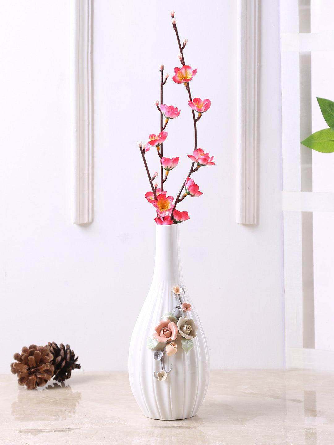 Floral Blossom Fine Ceramic Handcrafted Vase - Default Title (VAS1990)