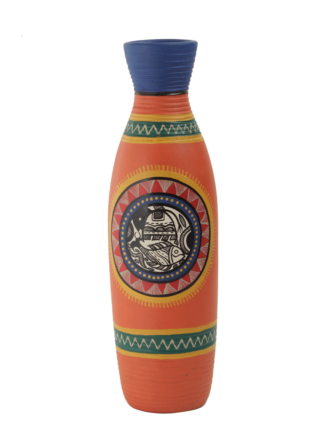 Orange Coloured Teracotta Vase - Default Title (VAS201407)