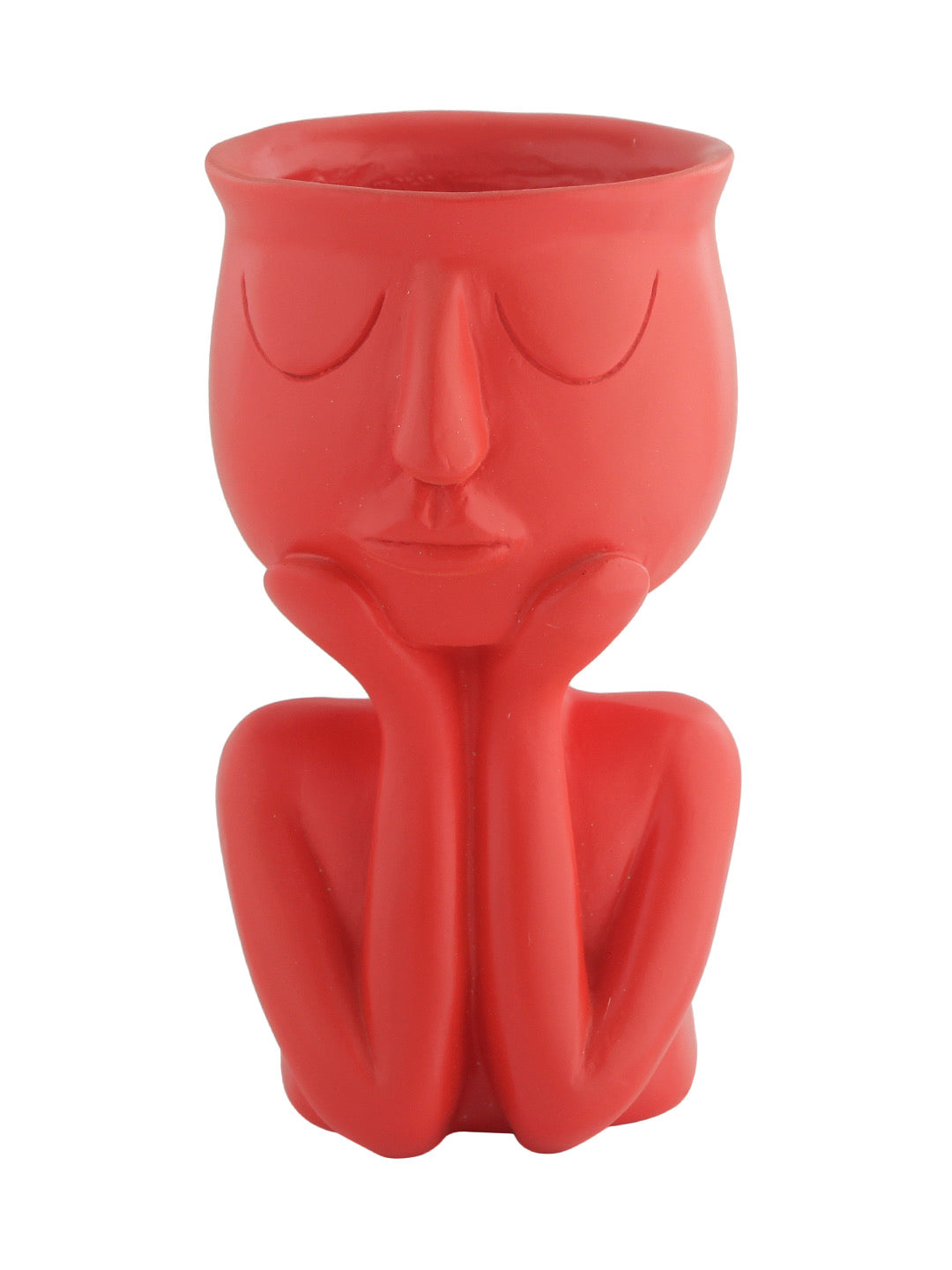 Red Coloured Human Figurine Flower Vase - Default Title (VAS2020190)