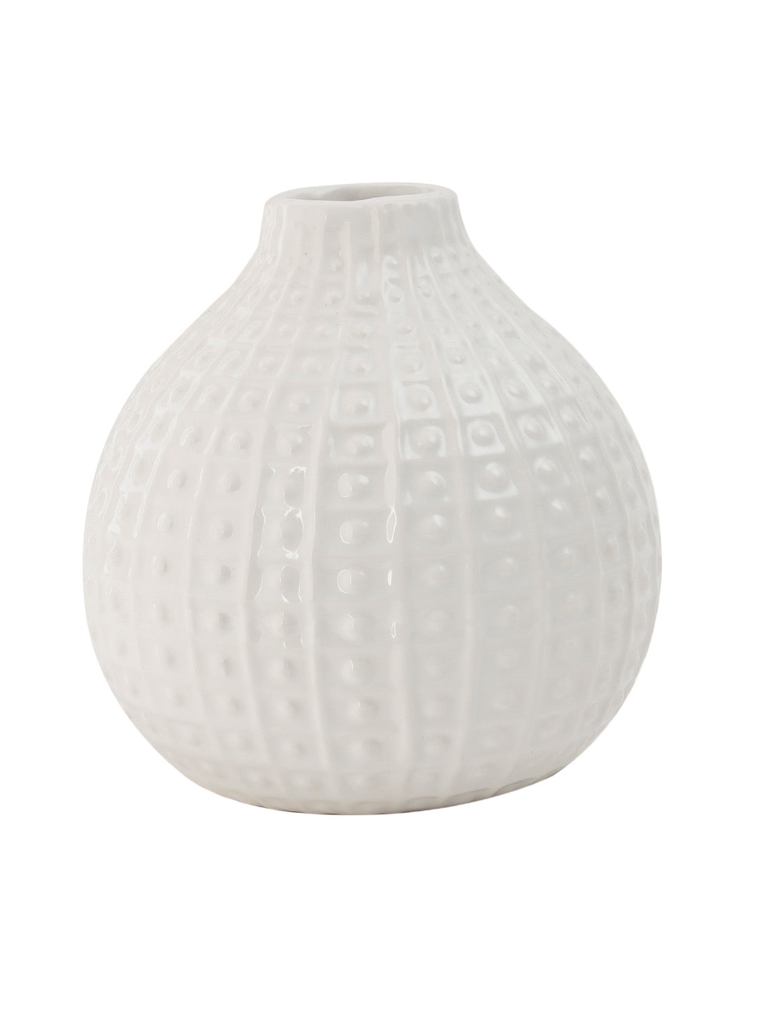 Handcrafted Ceramic Shiny White Flower Vase - Default Title (VAS20230WH)