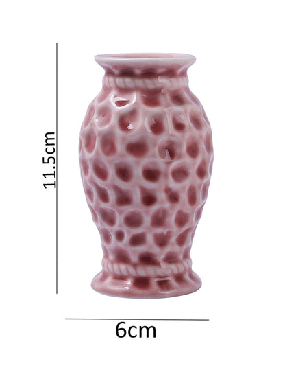 Abstract Finish Ceramic Pink Flower Vase - Default Title (VAS20254PI)