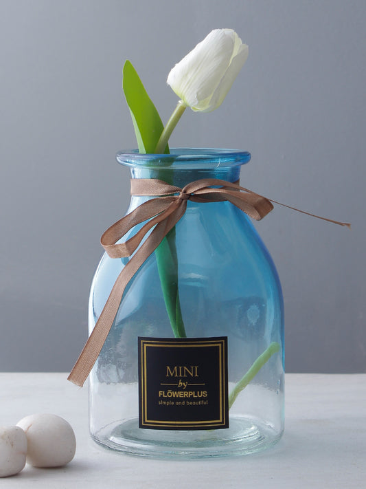 Shaded Blue Glass Flower Vase - Default Title (VAS2027)