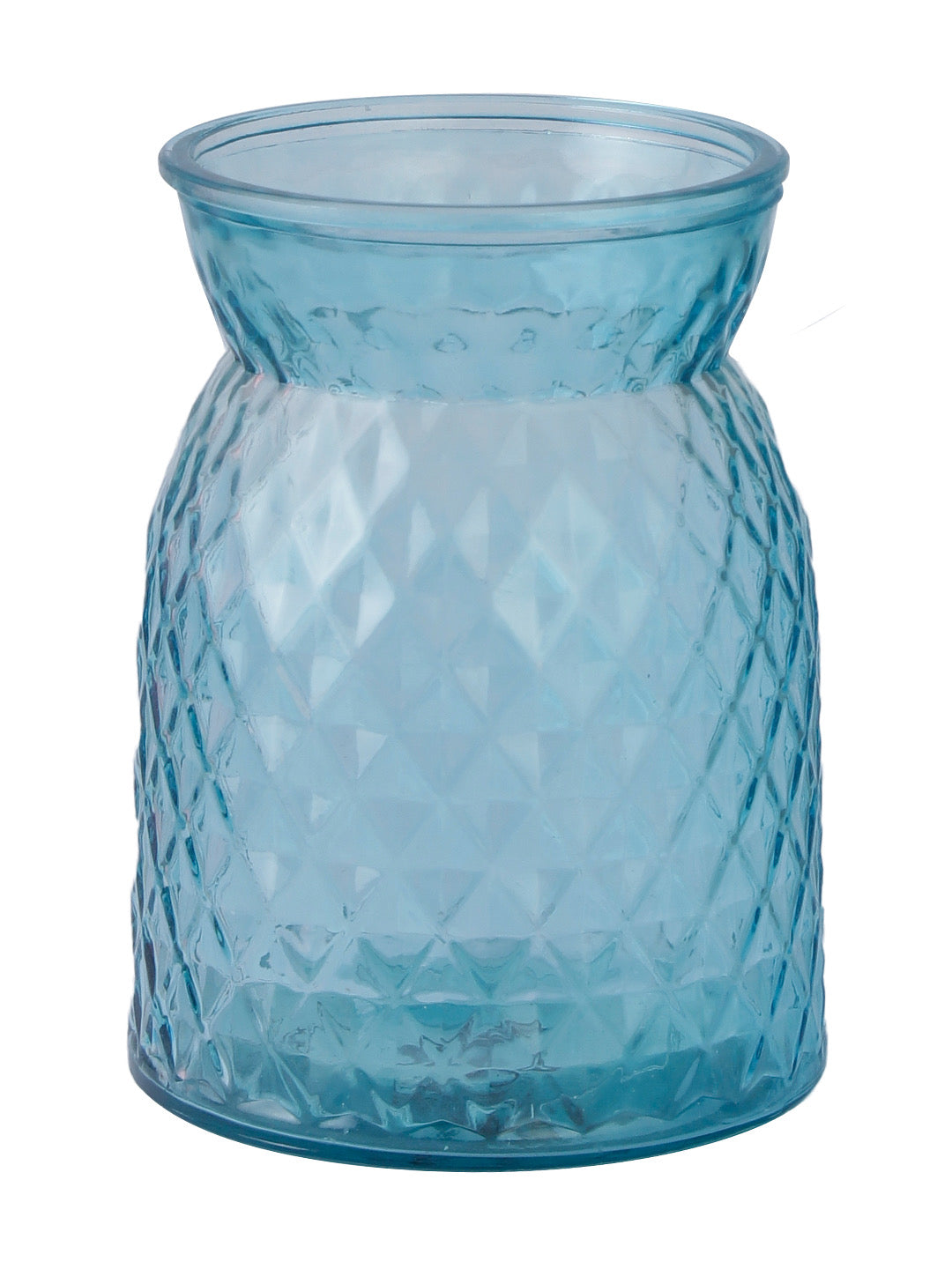 Self Design Sky Blue Glass Flower Vase - Default Title (VAS2029)