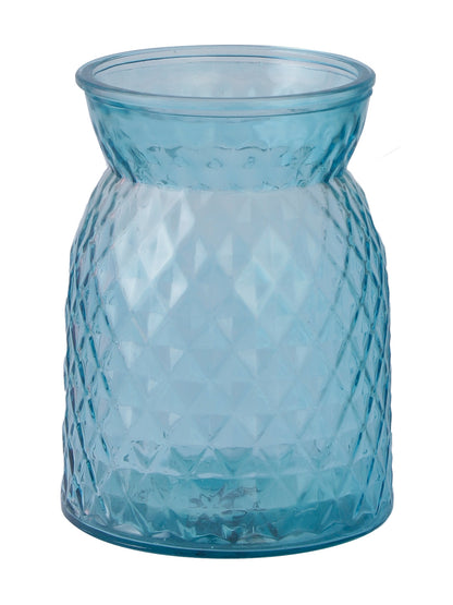 Self Design Sky Blue Glass Flower Vase - Default Title (VAS2029)