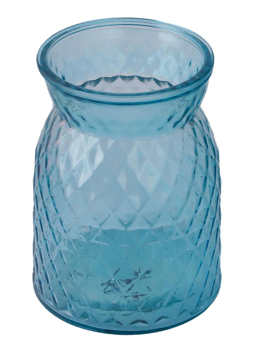 Self Design Sky Blue Glass Flower Vase - Default Title (VAS2029)