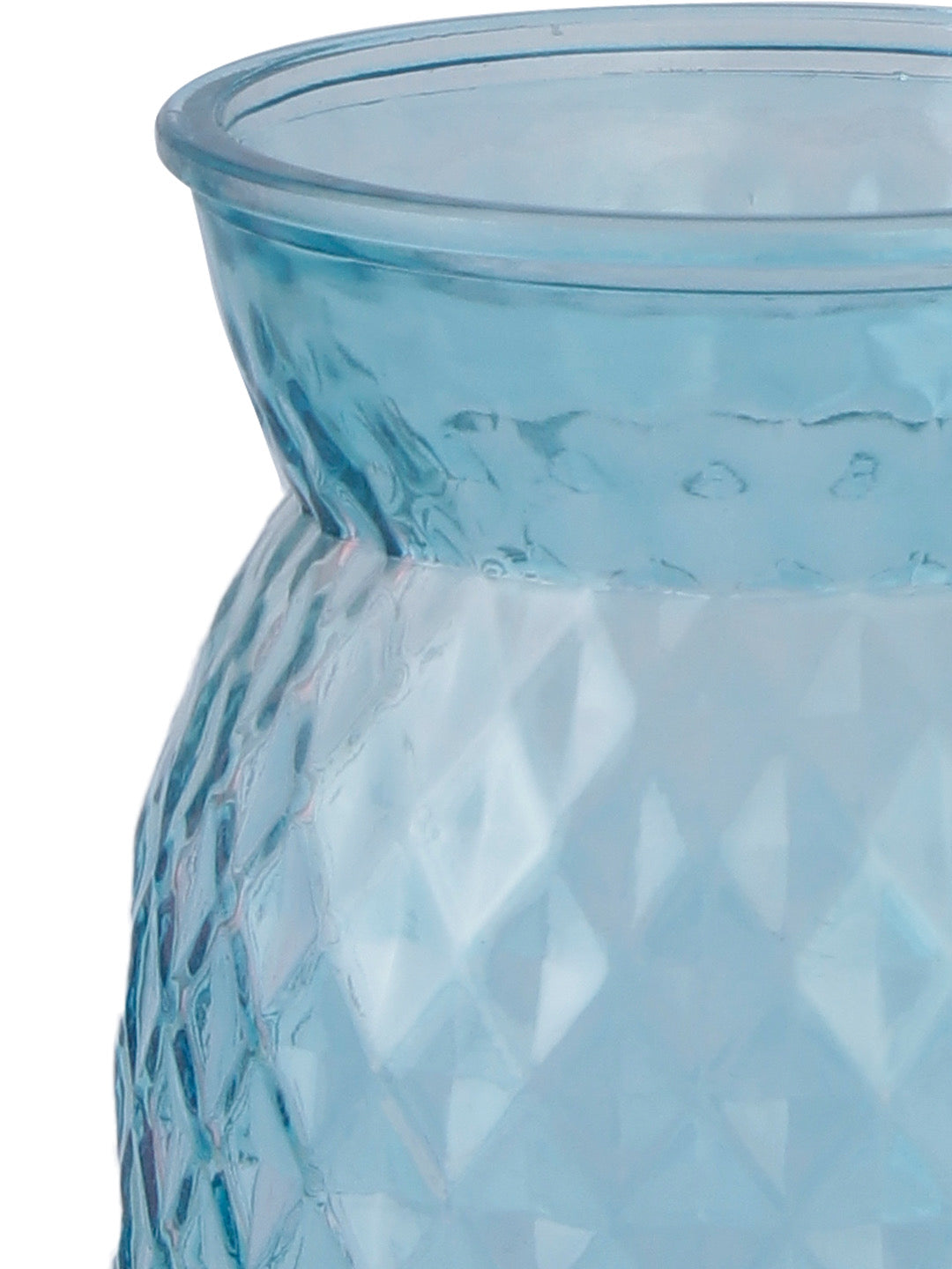 Self Design Sky Blue Glass Flower Vase - Default Title (VAS2029)