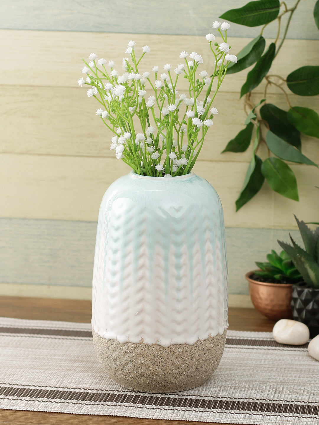 Multi Coloured Ceremic Vase - Default Title (VAS20321)