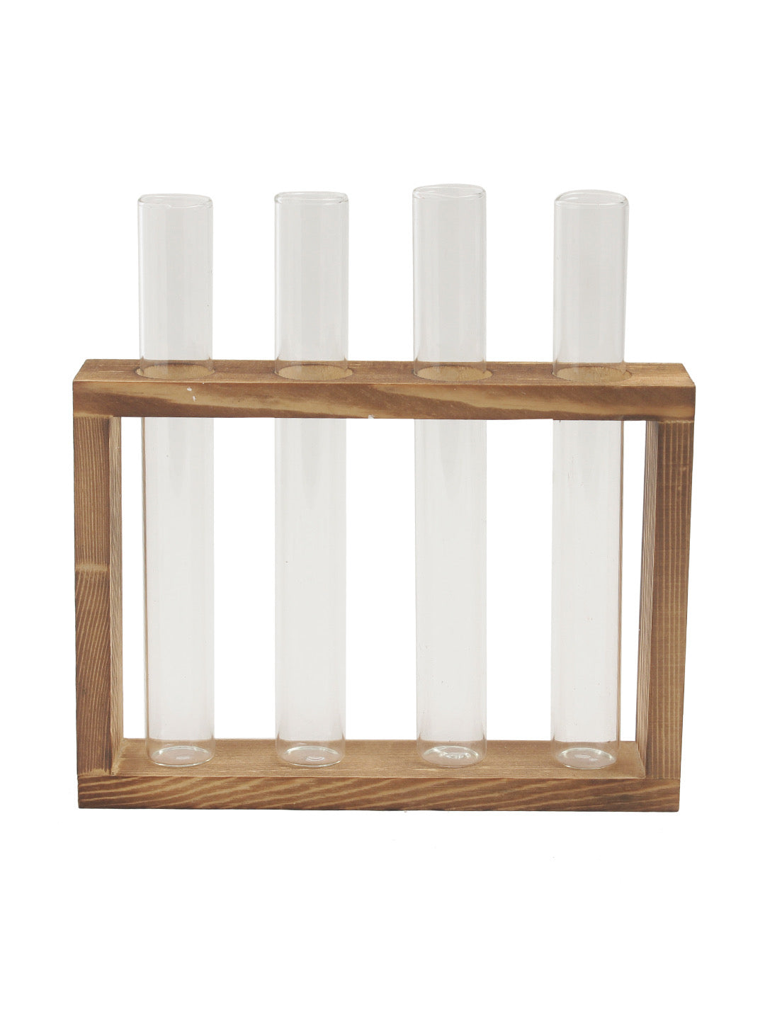 White Coloured Wood and Glass Vase - Default Title (VAS20344)