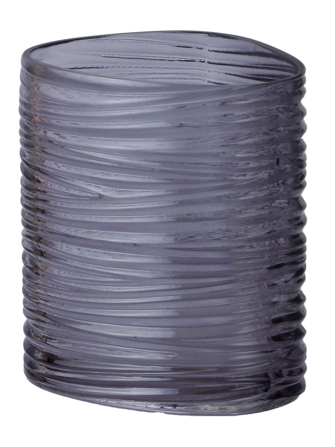 Abstract Design Glass Flower Vase in Grey Colour - Default Title (VAS2039GR)