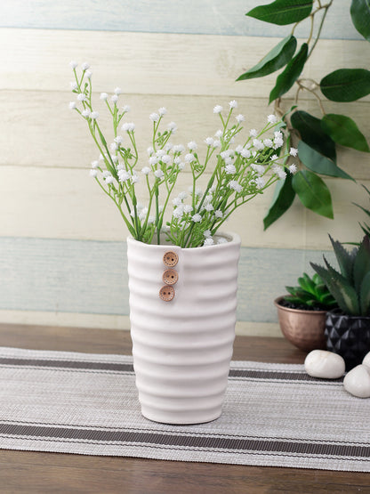 White Coloured Ceremic Vase - Default Title (VAS2062)