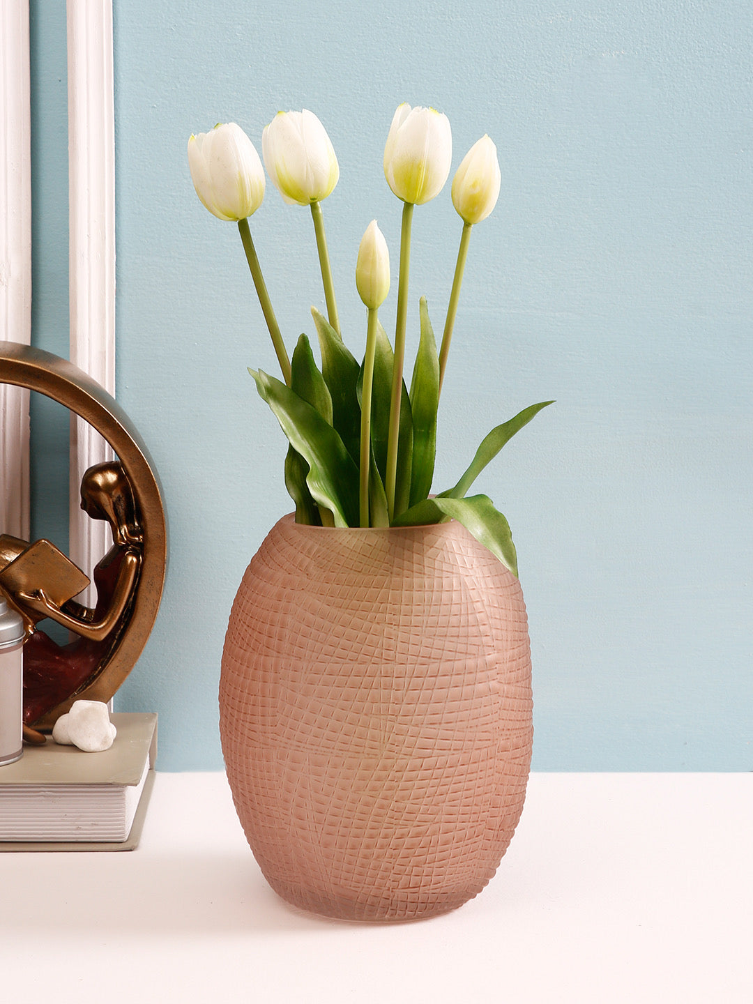 Textured Vintage Glass Flower Vase - Default Title (VAS21001)