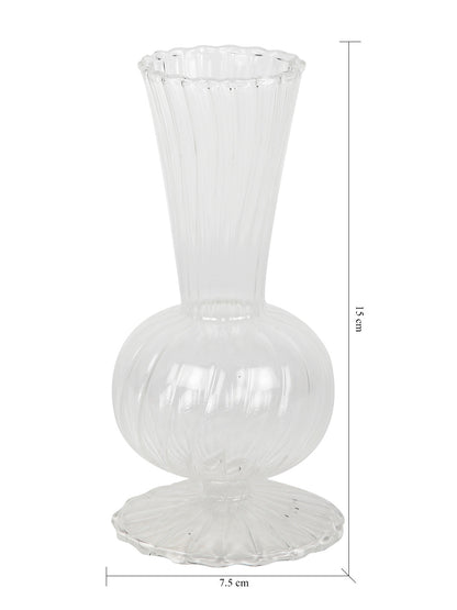 Textured transperant Glass Flower Vase - Default Title (VAS21010)