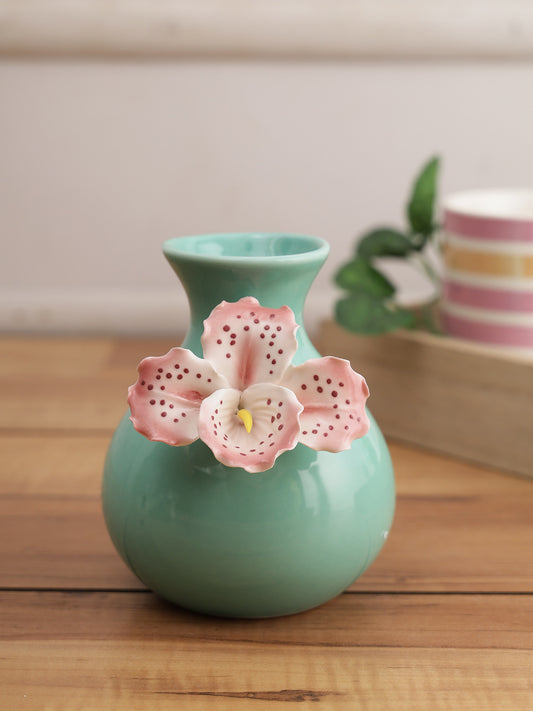 Green Ceramic Flower Vase - Default Title (VAS210396GR)