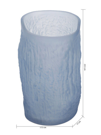 Blue Cylindrical Glass Vase - Default Title (VAS21042)