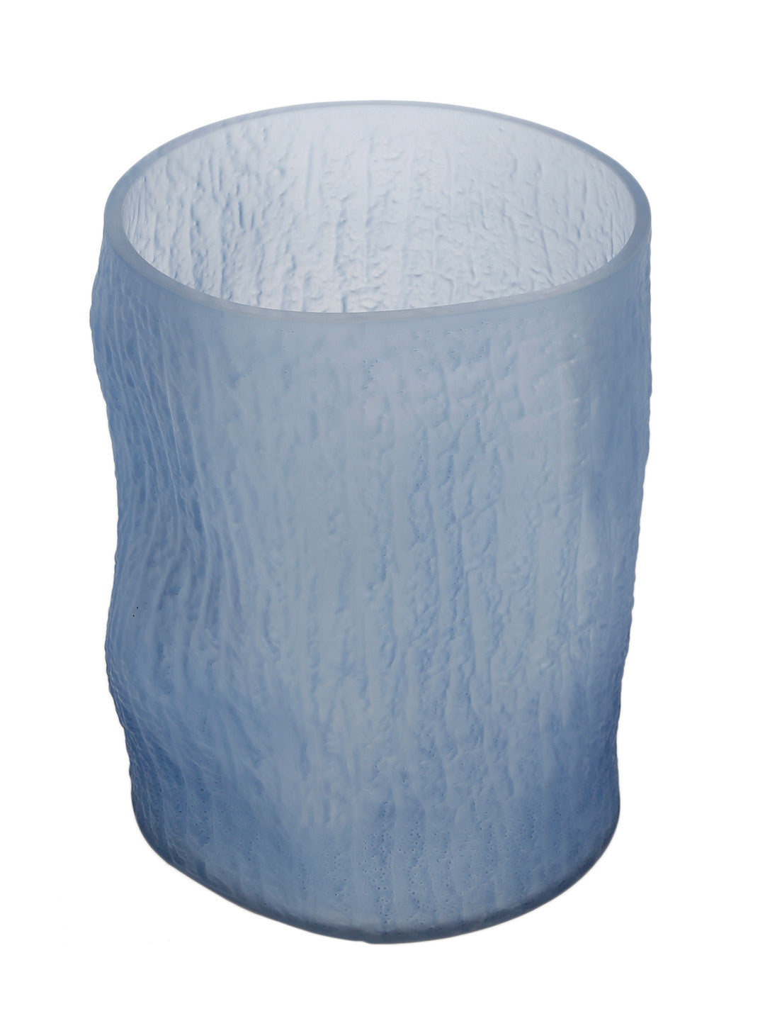 Set of 2 Blue Cylindrical Glass Vase - Default Title (VAS21042_2)