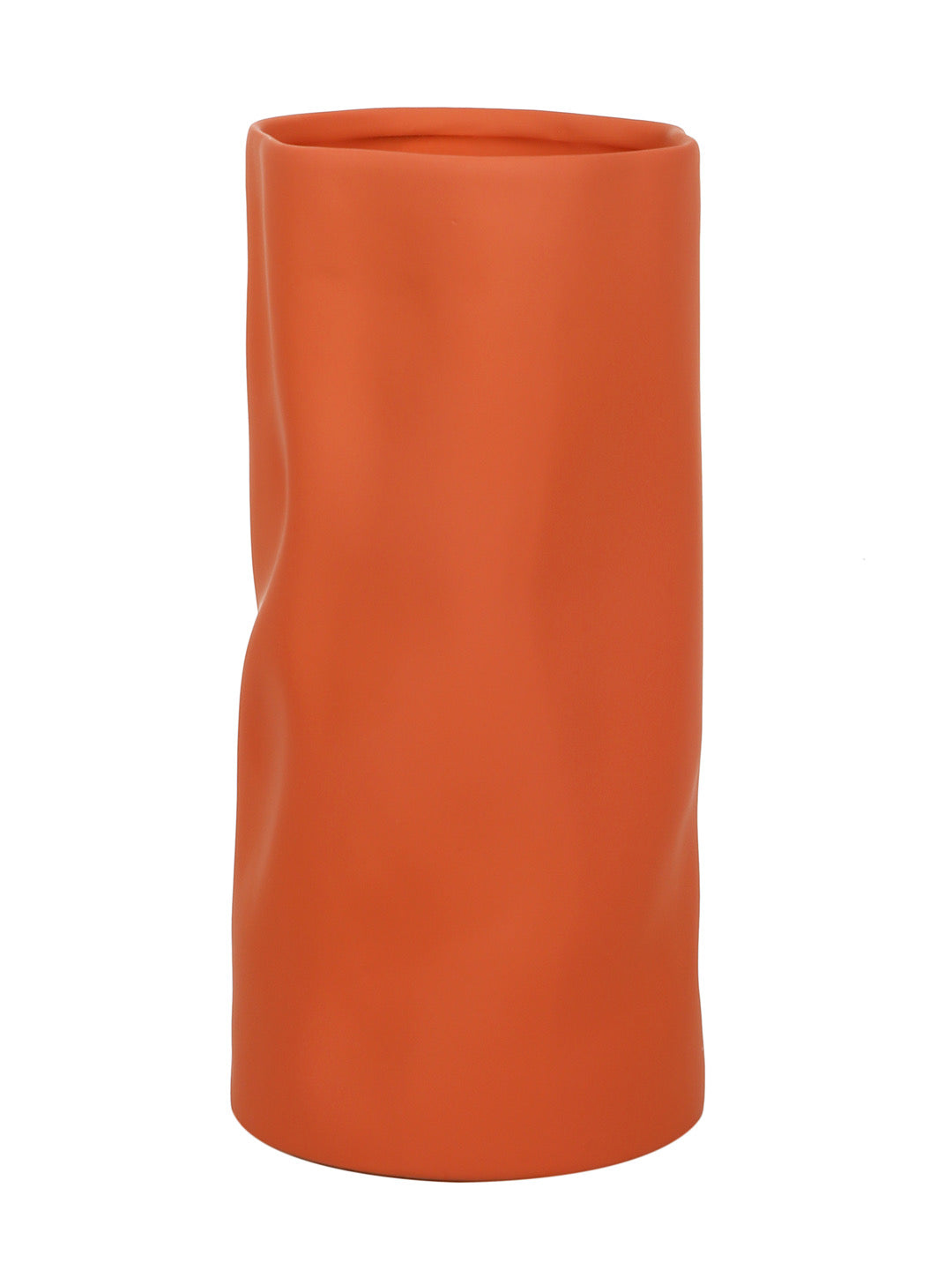 Candle Shape Orange Ceramic Vase - Default Title (VAS21418OR)