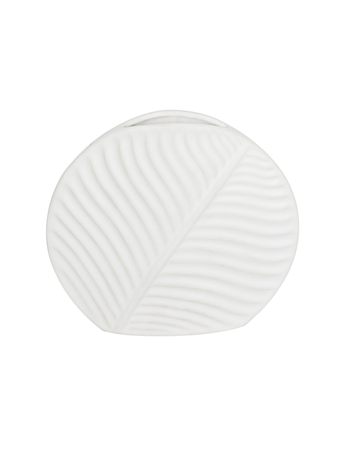 Leaf Shape White Ceramic Vase - Default Title (VAS21421S)