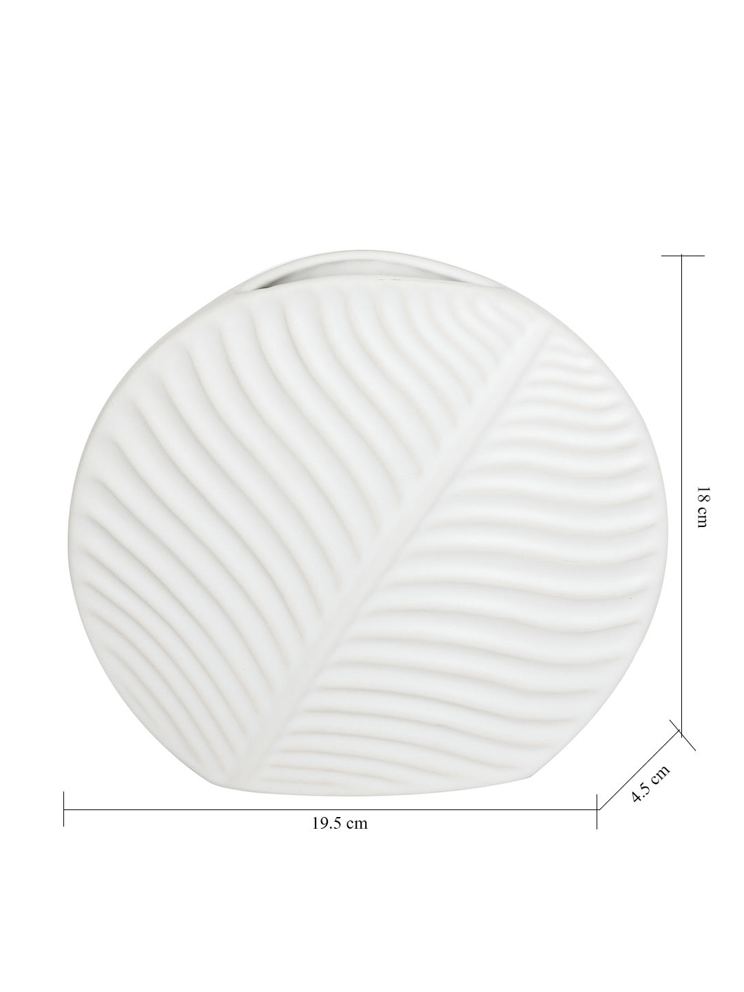 Leaf Shape White Ceramic Vase - Default Title (VAS21421S)