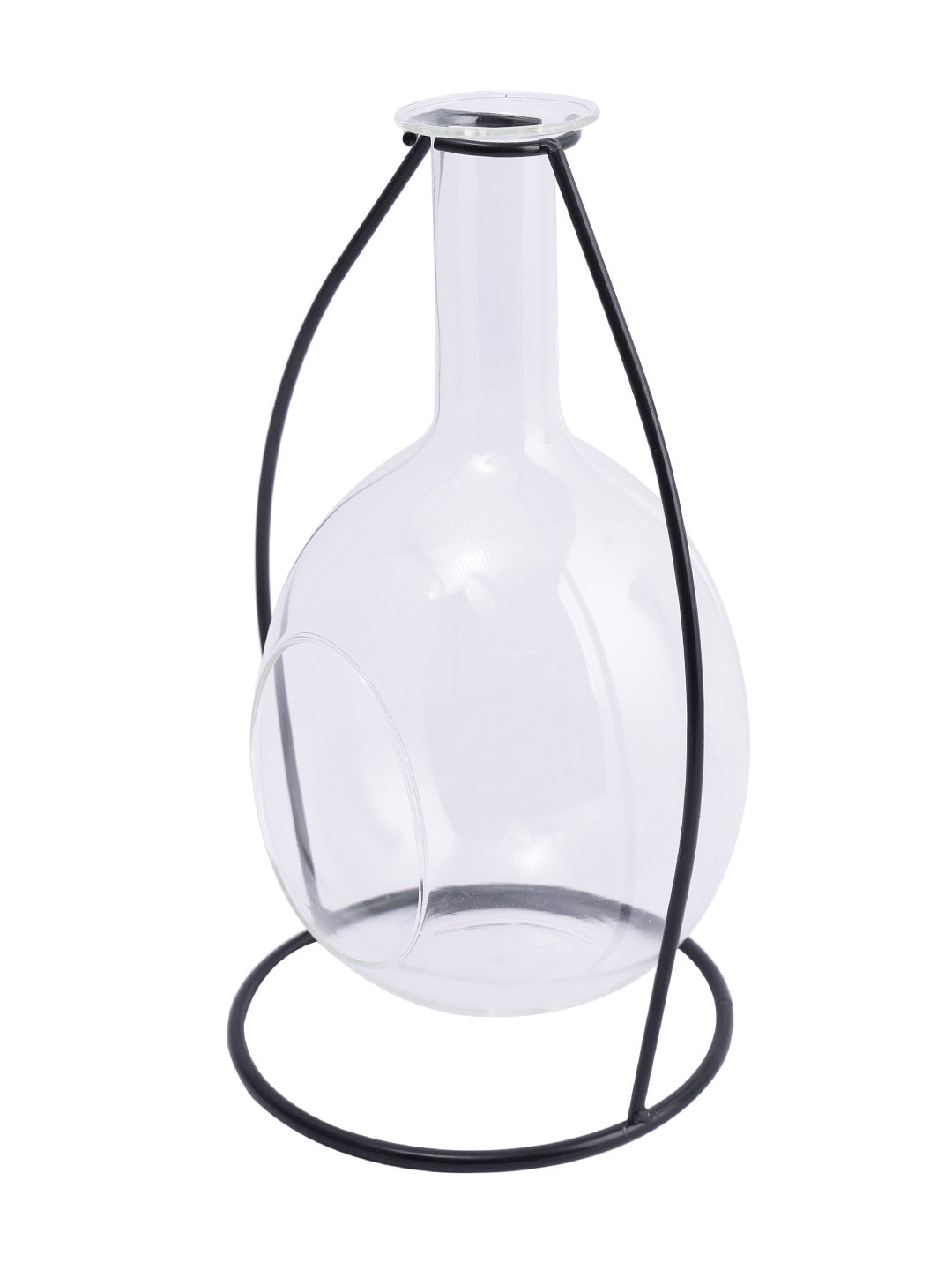 Transparent Glass Flower Vase - Default Title (VAS2185)