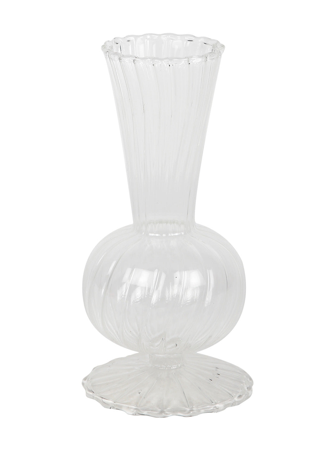 Textured transperant Glass Flower Vase - Default Title (VAS22010)