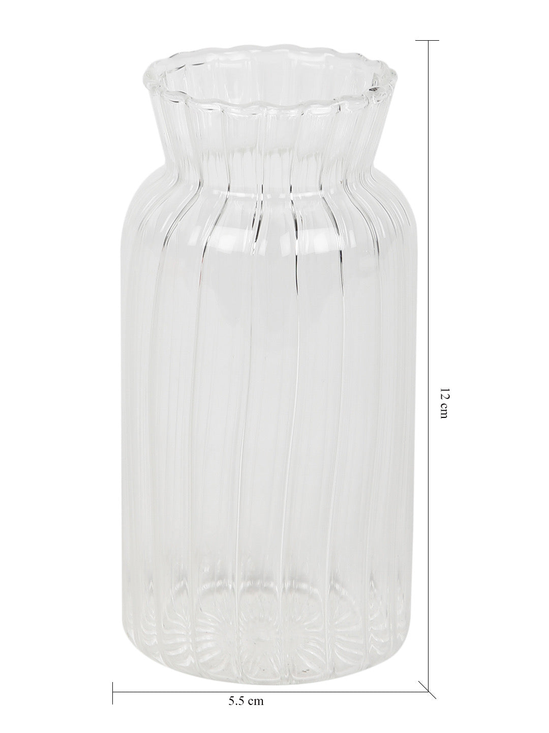 Textured Cylindrical Glass Vase - Default Title (VAS22012)