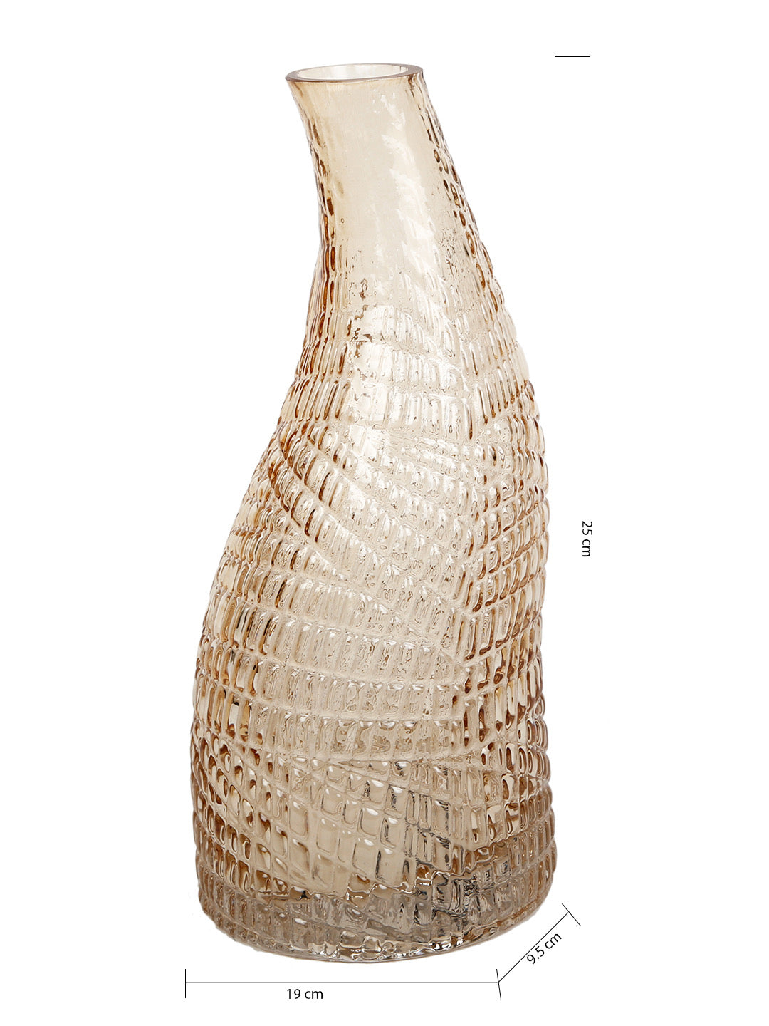 Vintage Twisted Neck Glass Vase - Default Title (VAS22040)