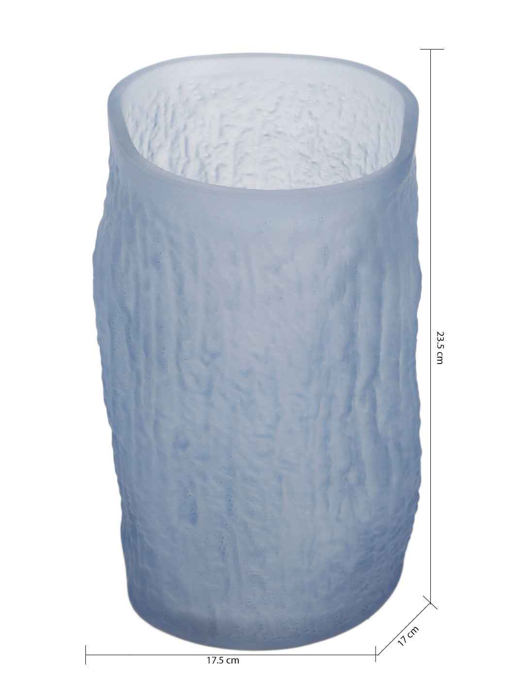 Blue Cylindrical Glass Vase - Default Title (VAS22042)