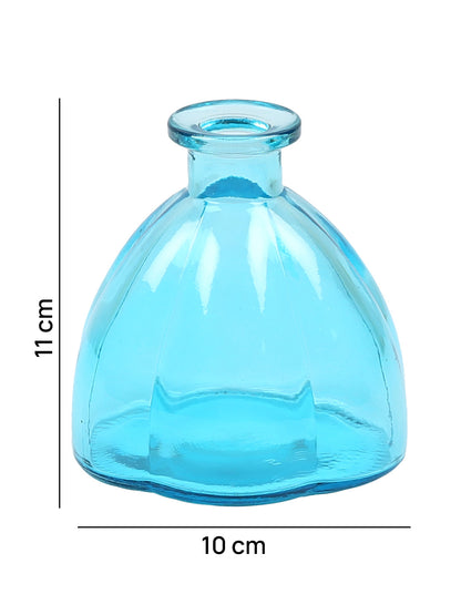 Oval Jar styled Tranparent Blue Vase - Default Title (VAS22241BL)