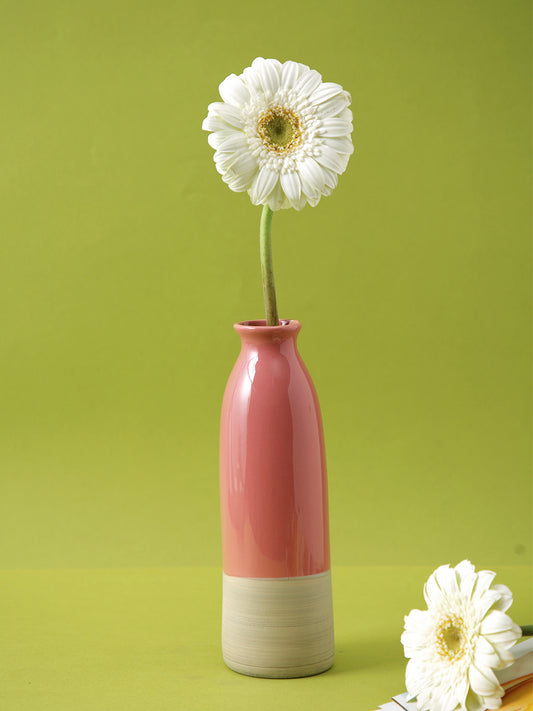 Bottle Designed Dual Tone Ceramic Vase - Default Title (VAS2284PI)