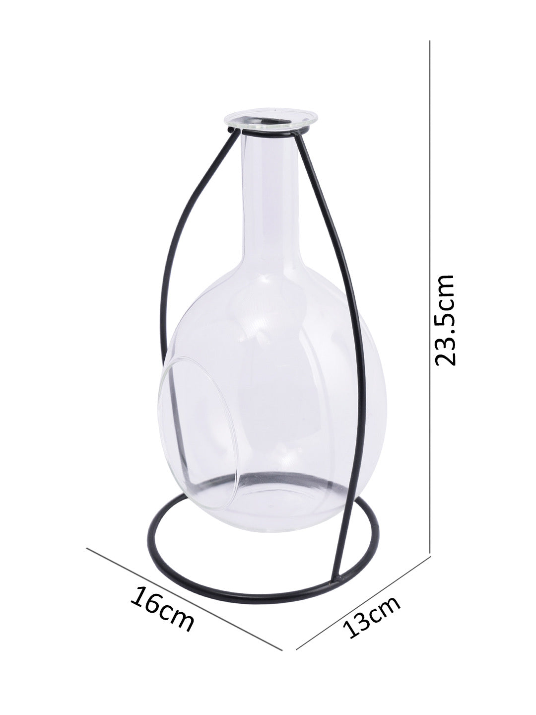 Transparent Glass Flower Vase - Default Title (VAS2285)